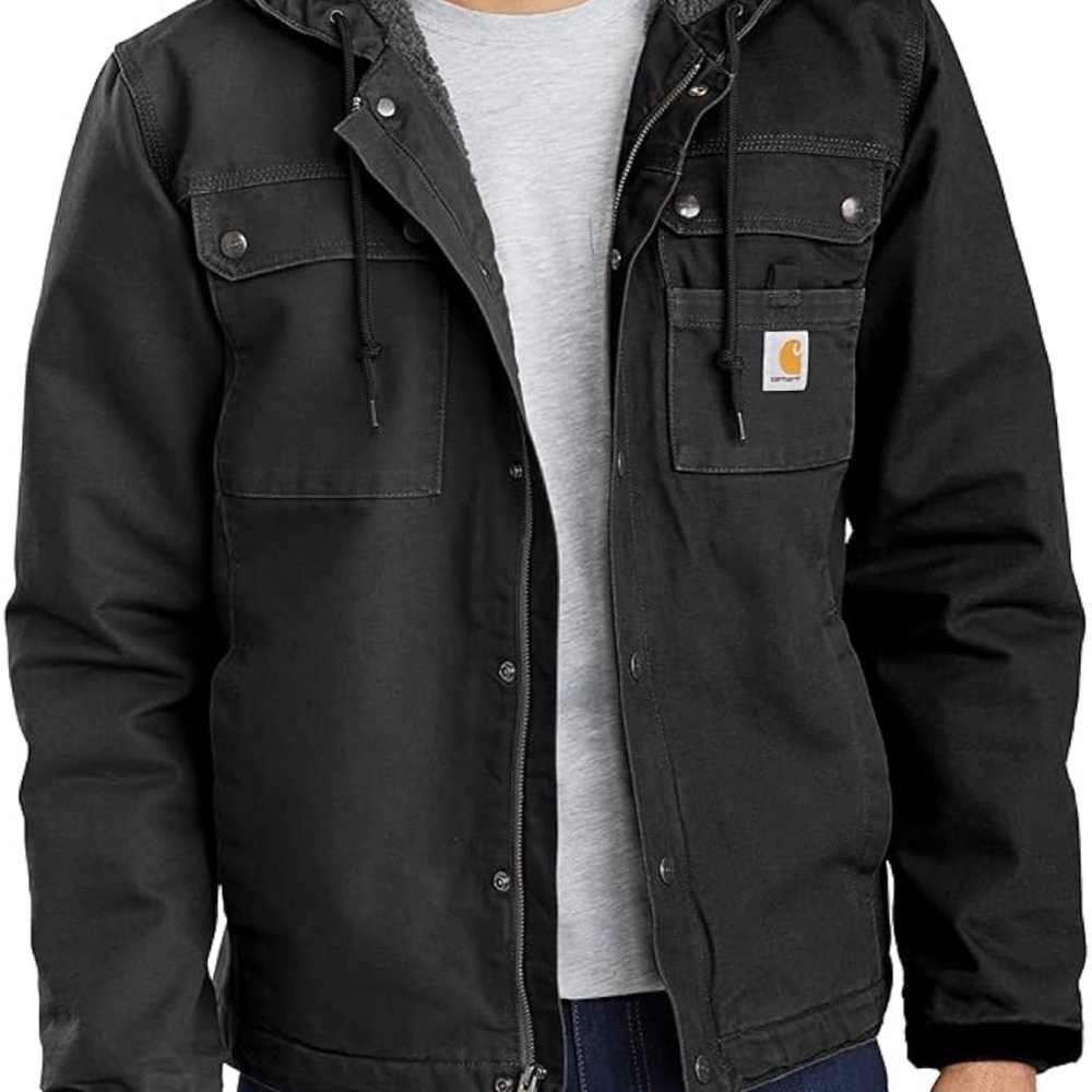 Carhartt Men's Relaxed Fit Washed Duck Sherpa-Lined Utility Jacket